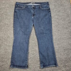 Levis 415 Classic Bootcut Jeans Womens 22W Dark Wash Stretch Denim READ Hemmed